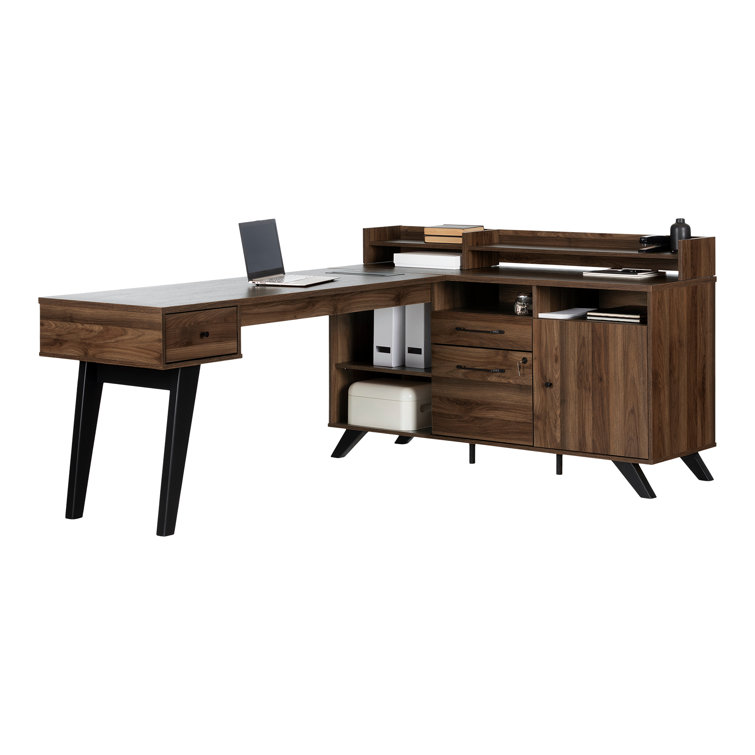 South Shore Helsy LShape Desk with Hutch & Reviews Wayfair